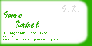 imre kapel business card